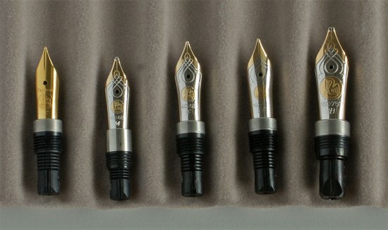 Pelikan M200 Gold plated SS, M320 14C, M400 14C, M600 14C, and M800 18C nibs