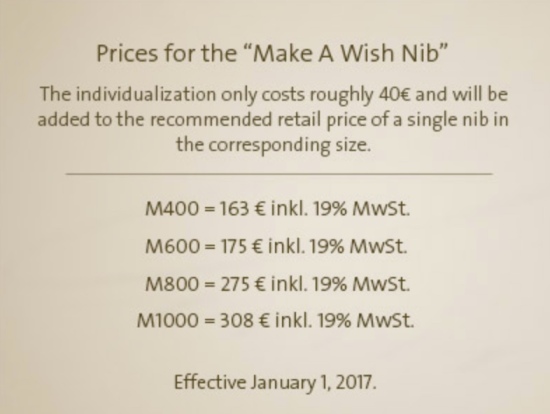 Make A Wish Nib Prices