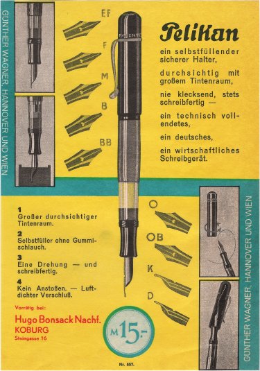 1929 Transparent Pelikan Fountain Pen Advertisement