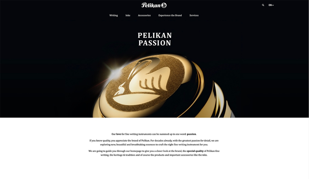 Pelikan Passion Website Landing Page